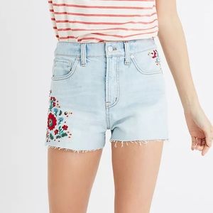 Madewell High Rise Size 25 Floral Jean Shorts